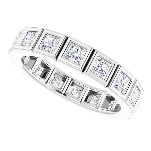 1.60 ct. Princess Cut Diamond Bezel Set Eternity Band-VIRABYANI